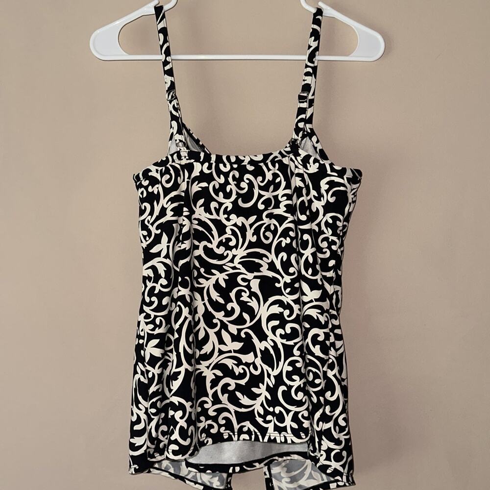 Miraclesuit Women’s Black White Tankini Swimsuit Top Size 10 - Picture 5 of 9
